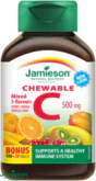 Jamieson Vitamín C 500 mg tablety na cucání mix tří ovocných příchutí 120 tablet
