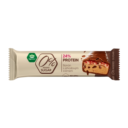 0% SUGAR protein tyčinka - Banán s jahodovým krémem