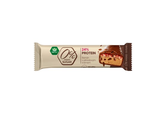 0% sugar proteín tyčinka - banán s jahodovým krémom
