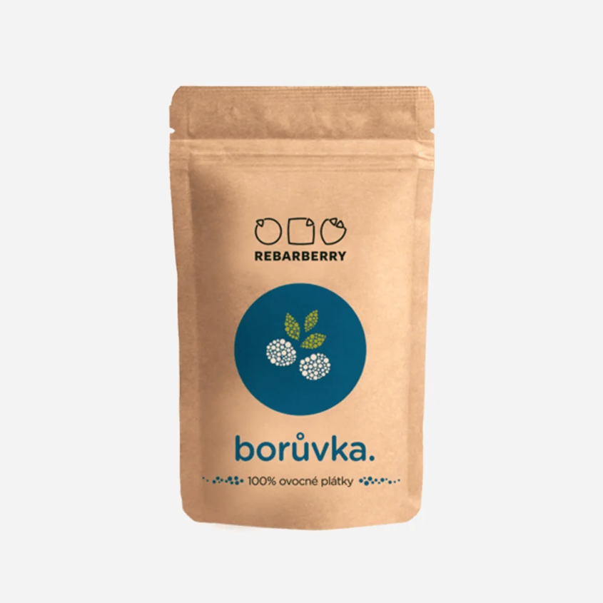 100% ovocné plátky REBARBERRY - borůvka