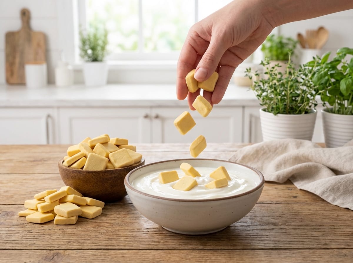 Ovocné kostky v jogurtu