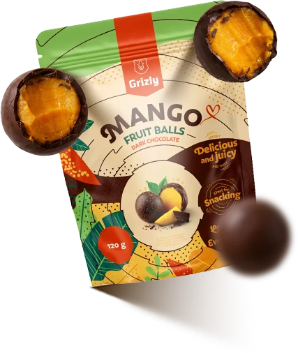 Grizly Mango kuličky v hořké čokoládě 120 g