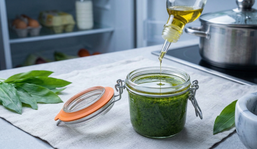 recept pesto z medvědího česneku Grizly