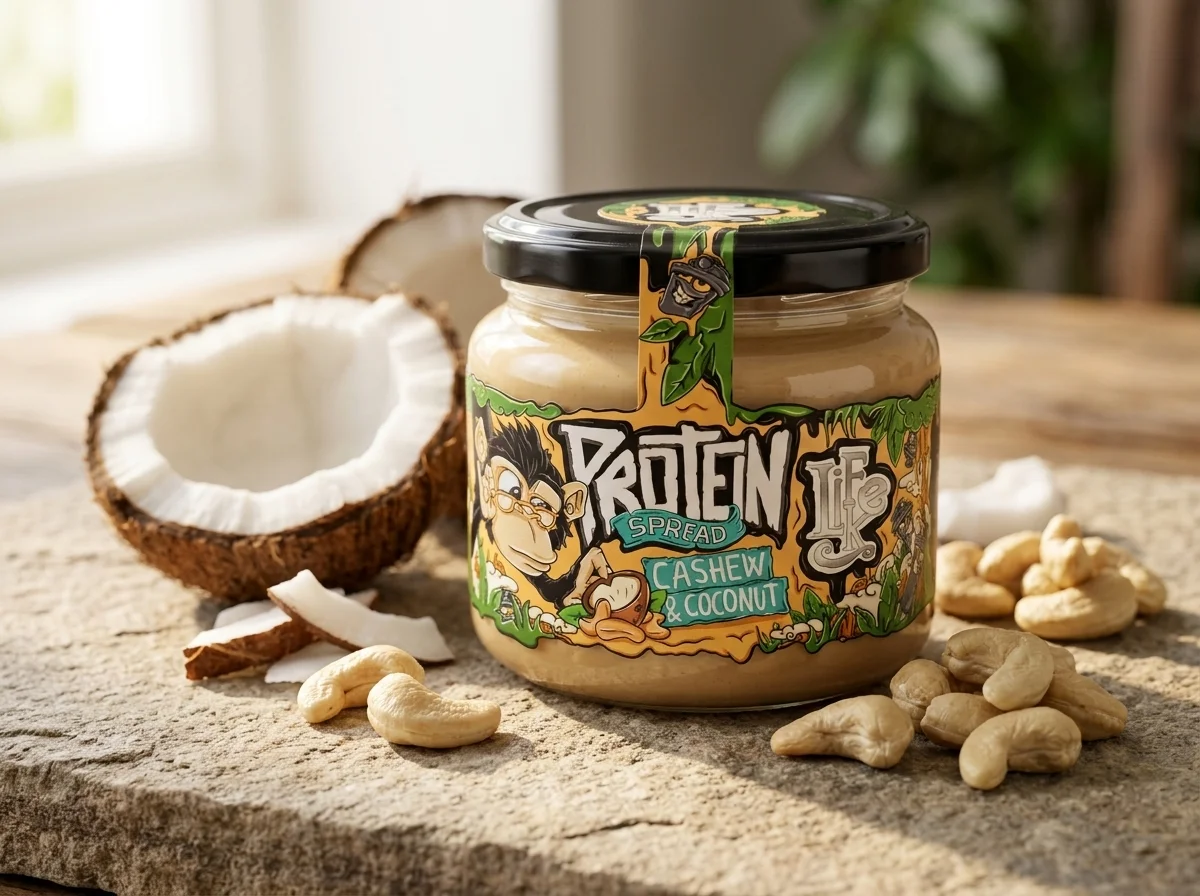 Kešu-kokosový proteinový krém
