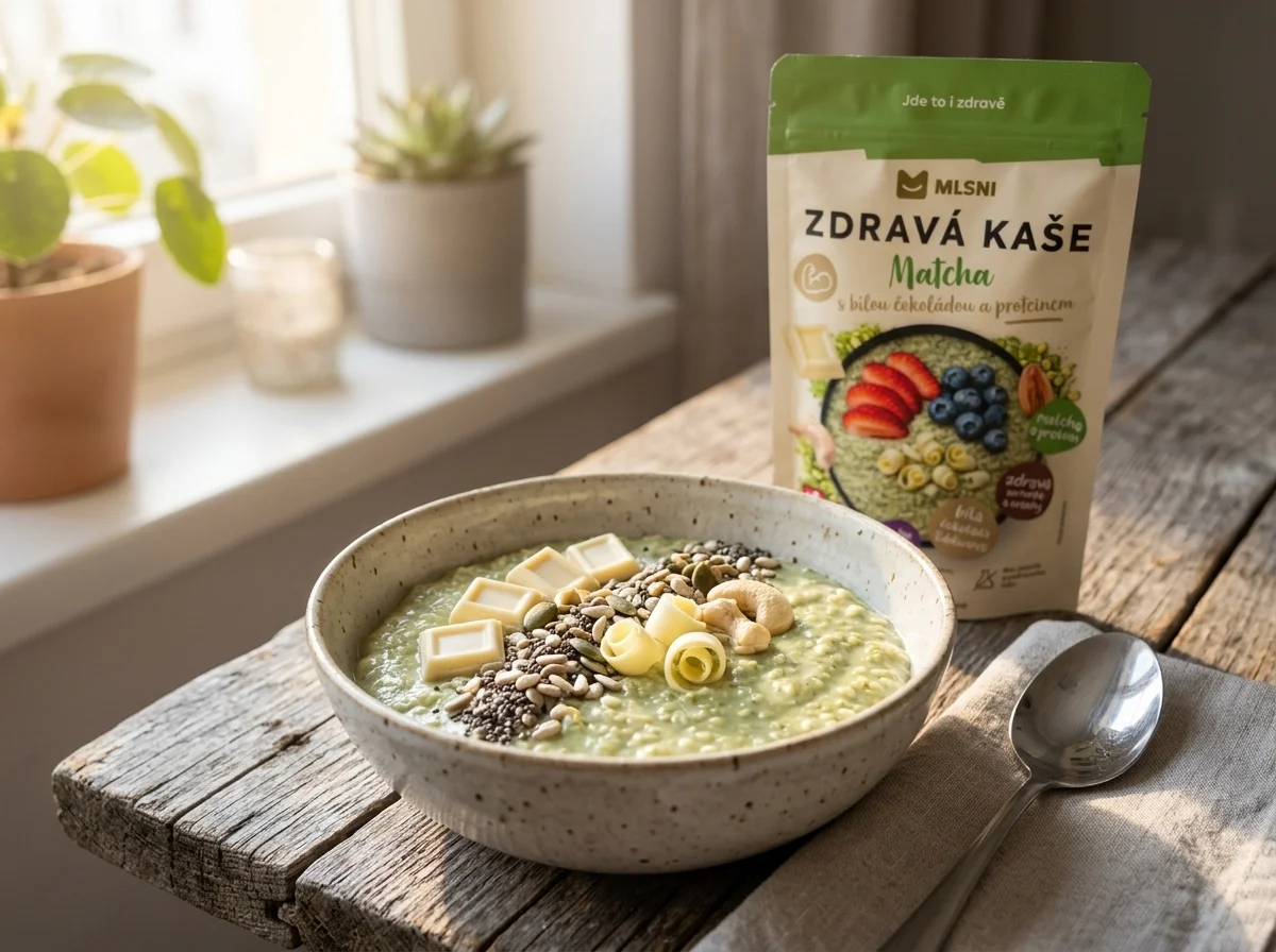 Matcha kaše s čokoládou