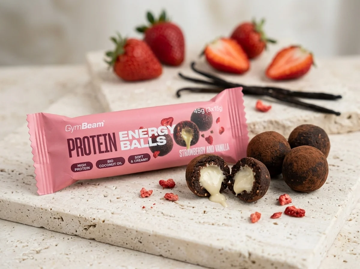 proteinové kuličky jahoda
