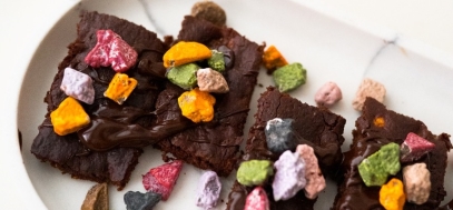 Čokoládové brownies s kamínky snadno podle Grizly receptu