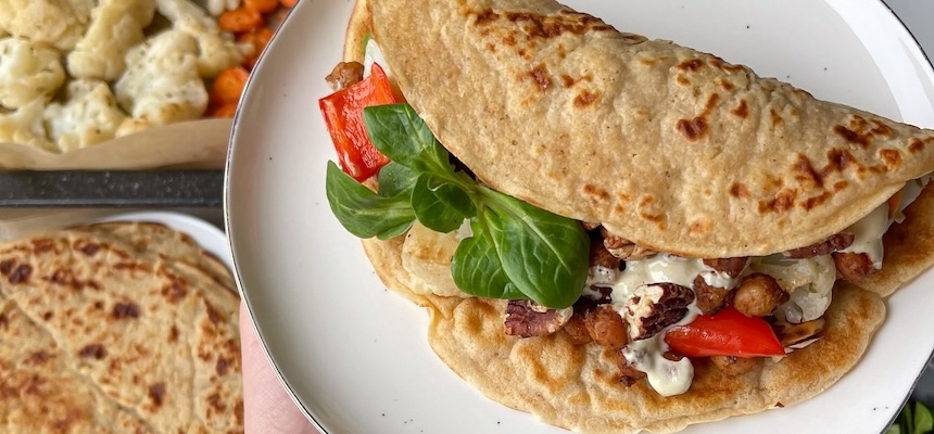 Veganské tacos s pečenou cizrnou a praženými pekany