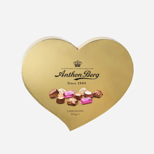 Anthon Berg Luxusní bonboniéra ve tvaru srdce zlatá 155g expirace