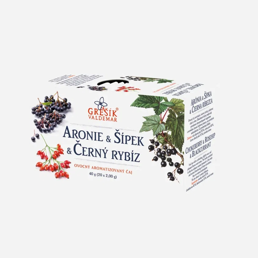 Aronie, šípek a černý rybíz ovocný čaj 20 sáčků
