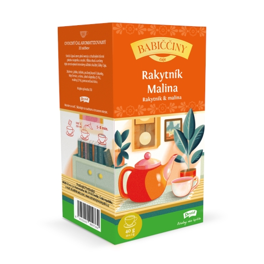 Babiččin čaj ovocný - rakytník a malina
