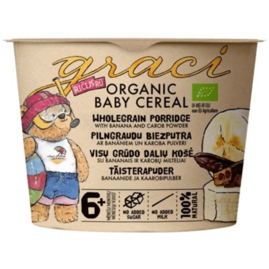 Baby ovesná kaše banán a karob 6+ BIO