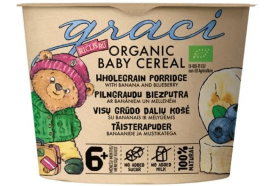 Baby Ovsená kaša banán a čučoriedka 6+ BIO