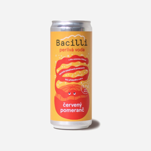 Bacilli Perlivá voda Červený pomeranč BIO 330ml plechovka