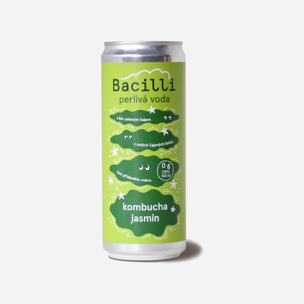 Bacilli Perlivá voda Kombucha jasmín BIO 330ml plechovka