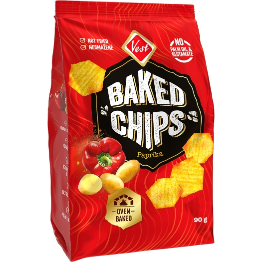 Baked chips paprikové