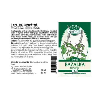 Bazalka posvátná tinktura z pupenů