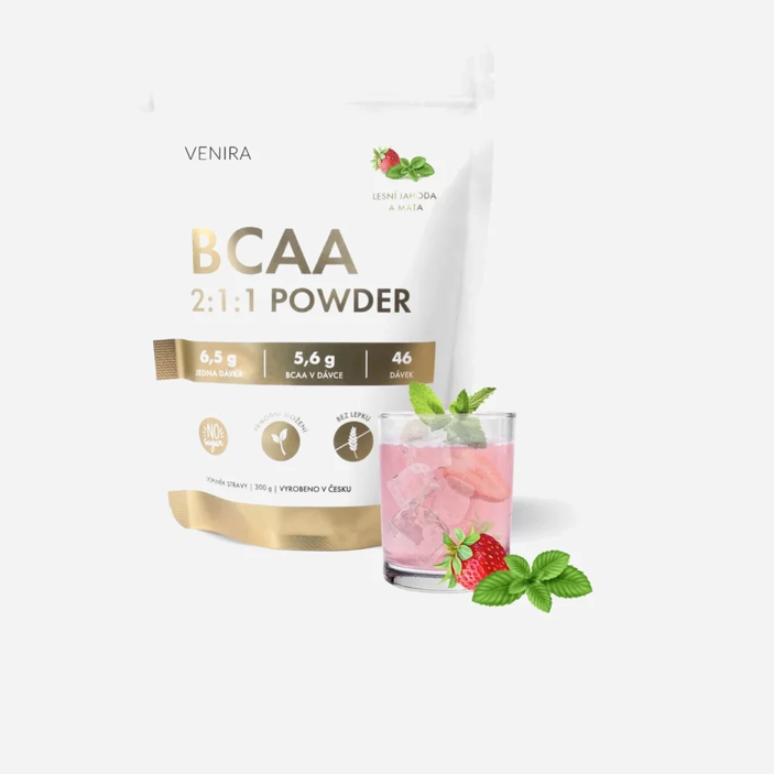 BCAA 2:1:1 příchuť jahoda a máta