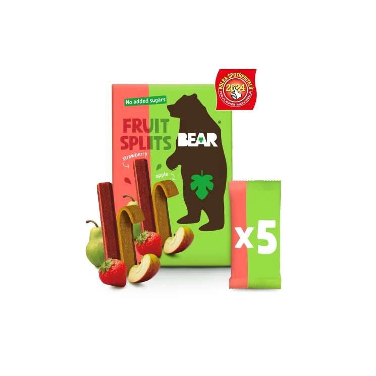 Bear Fruit Splits jahoda a jablko 5x20 g - expirace 14.9.2026