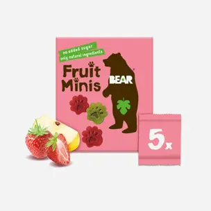 Bear Minis jahoda a jablko 12 x 100 g