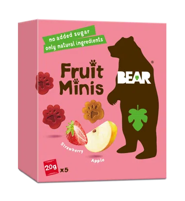 Bear Minis jahoda a jablko 12 x 100 g