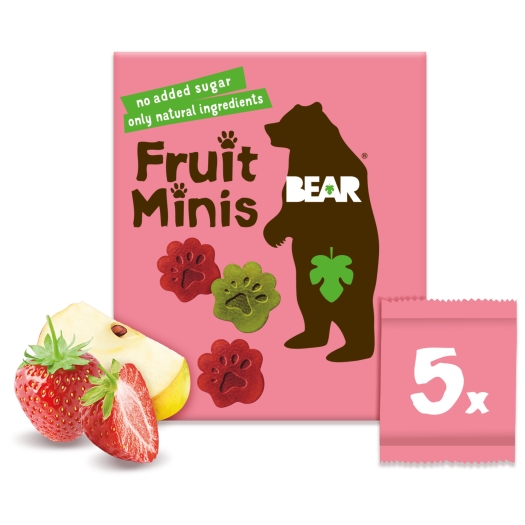 Bear Minis jahoda a jablko 5x20 g