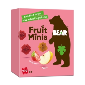 Bear Minis jahoda a jablko 5x20 g