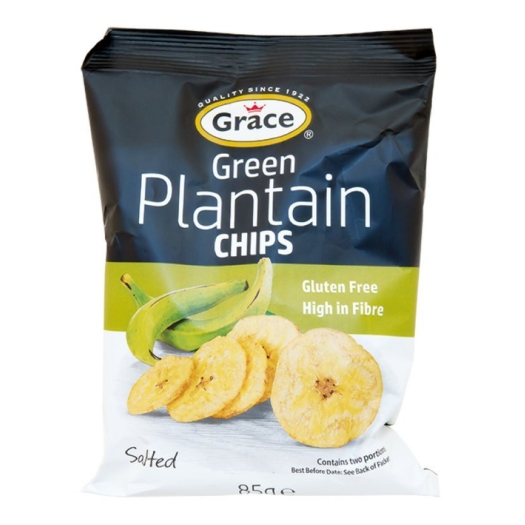 Bezlepkové chipsy ze zelených banánů plantain solené
