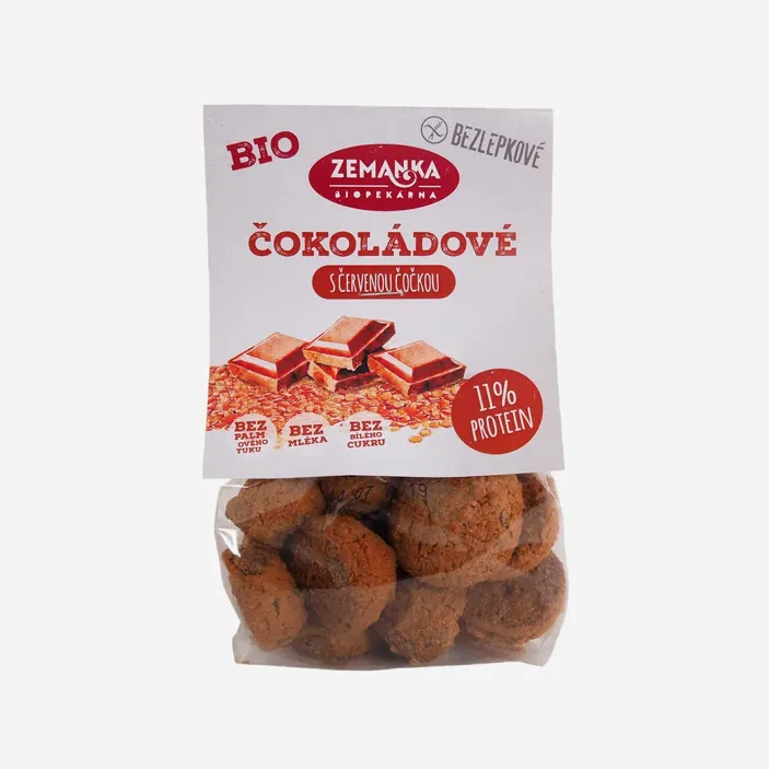 Bezlepkové čočkové hrudky s kokosem a čokoládou BIO