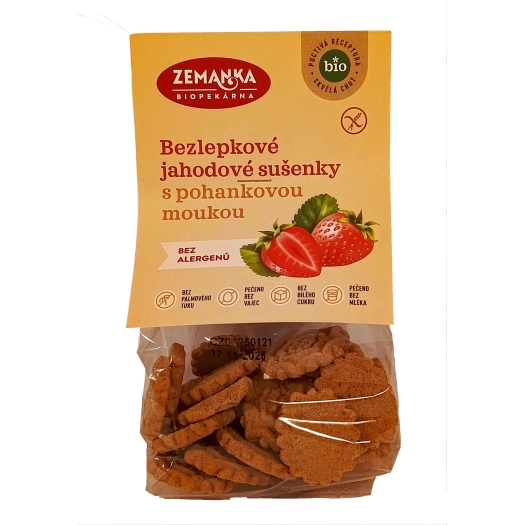 Bezlepkové jahodové sušenky s pohankovou moukou BIO