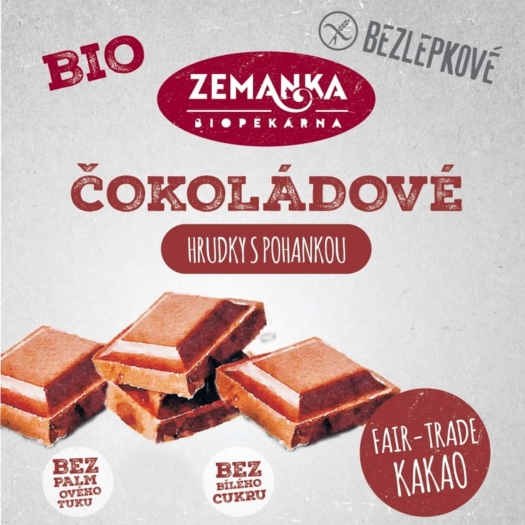 Bezlepkové pohankové hrudky s čokoládou BIO