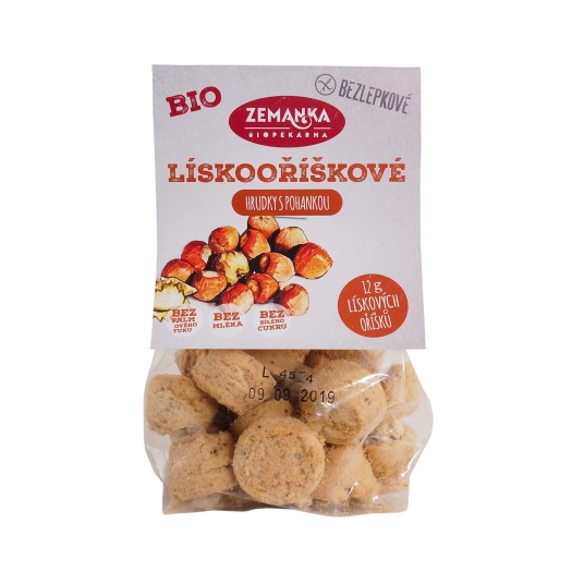 Bezlepkové pohánkové hrudky s lieskovými orieškami BIO