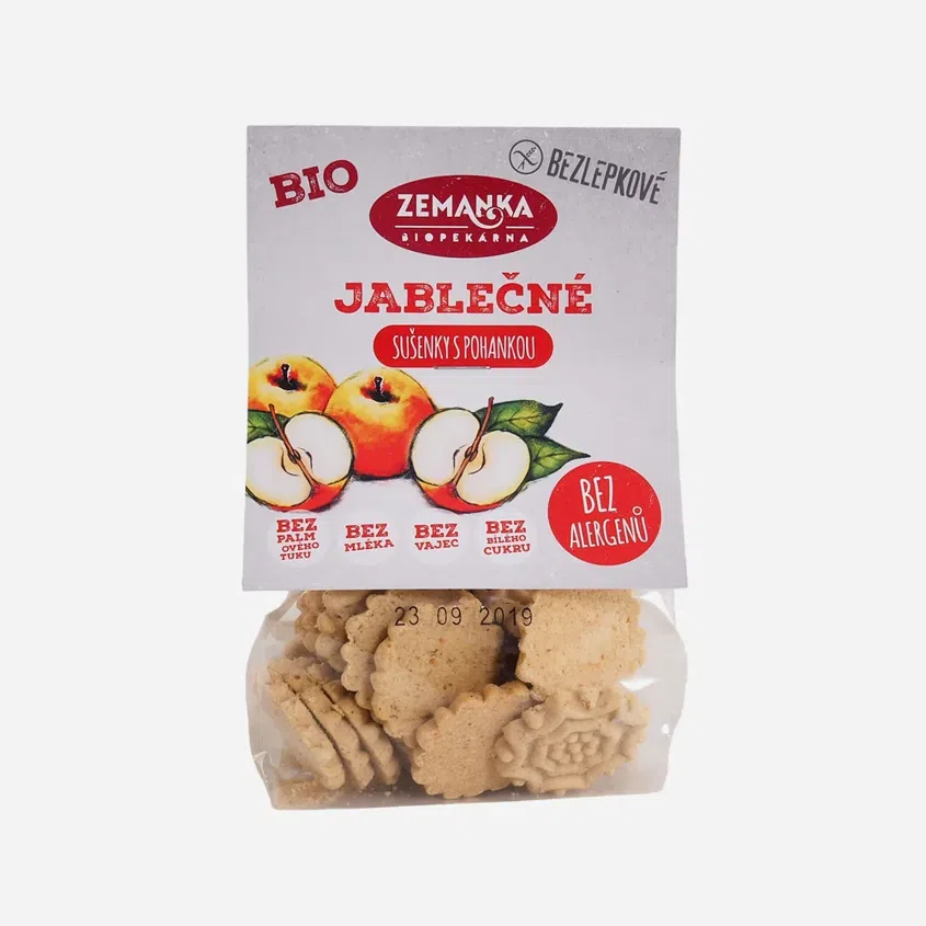 Bezlepkové pohankovo - jablečné sušenky BIO