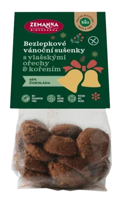 Bezlepkové vánoční sušenky s vlašskými ořechy a kořením BIO