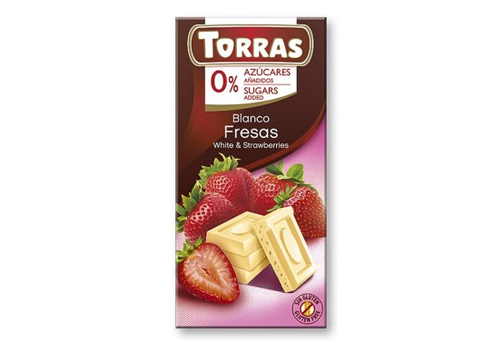 Biela čokoláda s jahodou