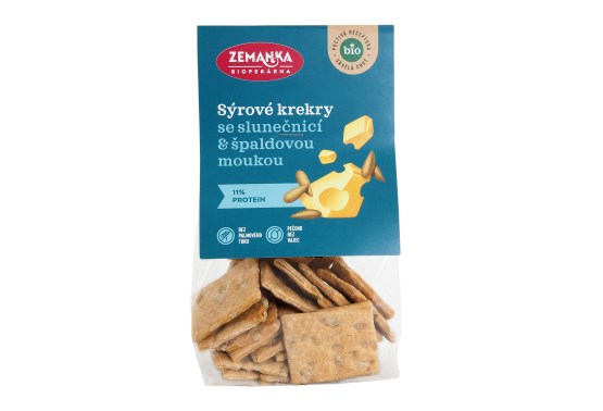 Biopekárna Zemanka Bio krekry se sýrem a slunečnicí  100 g