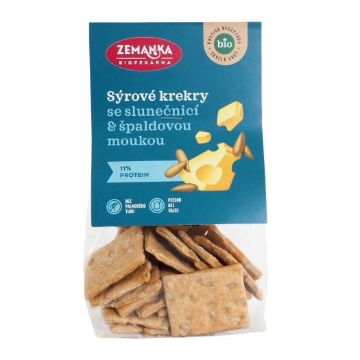 Biopekárna Zemanka Bio krekry se sýrem a slunečnicí  100 g
