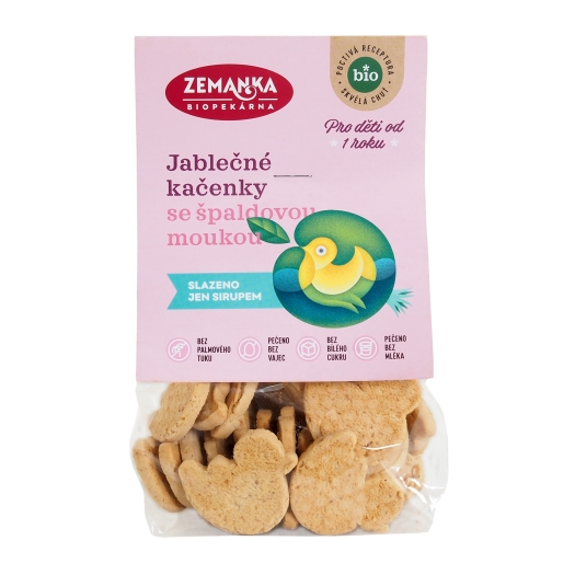 Biopekárna Zemanka Jablečné bio kačenky se špaldovou moukou  100 g
