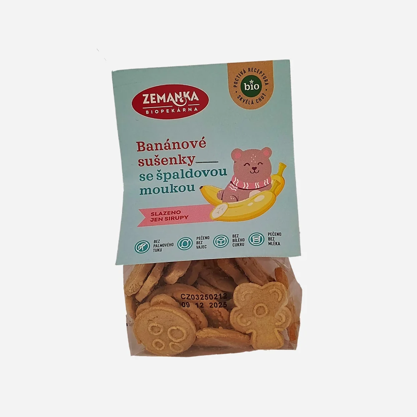 Biopekárna Zemanka Špaldové banánové bio sušenky  100 g