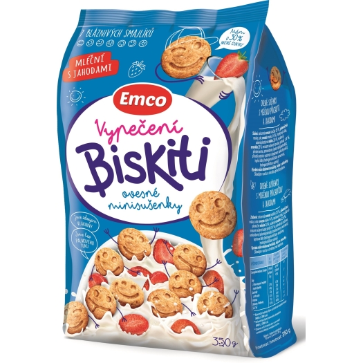 Biskiti mléční s jahodami