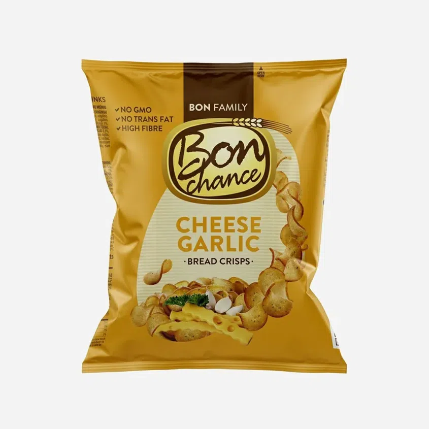 Bon Chance Chlebové chipsy s česnekem a sýrem