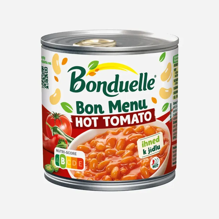 Bon Menu Fazole bílé v rajské omáčce Hot Tomato 6 x 430 g