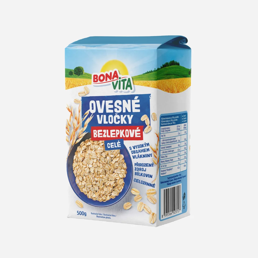 Bonavita Ovesné vločky bezlepkové celé 500 g b6161