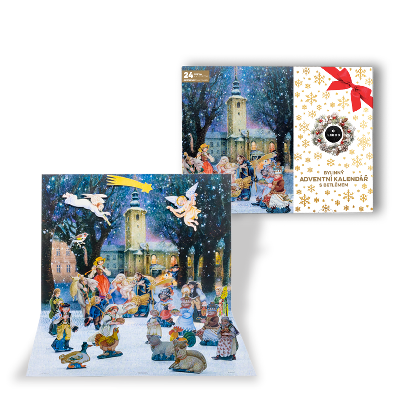 Bylinný Adventný kalendár s betlehemom