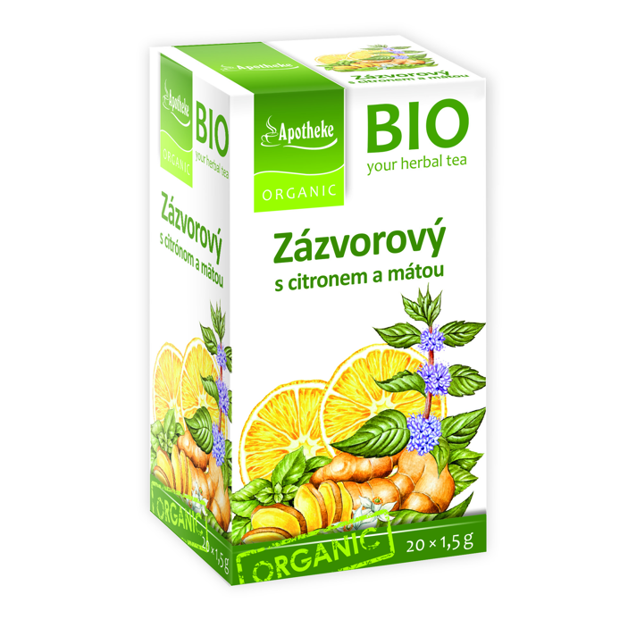 Čaj Zázvorový s citronem a mátou  BIO 20 sáčků