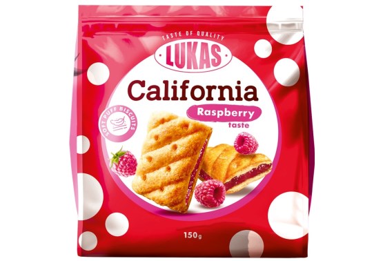 California sušenky z listového těsta s malinovou náplní