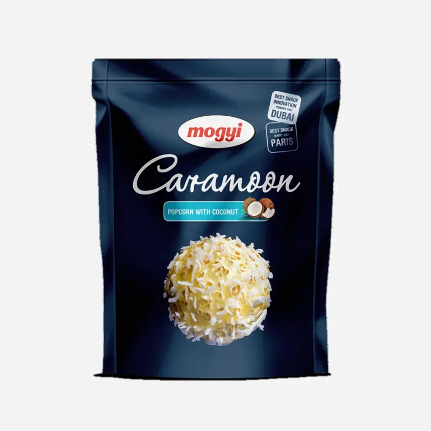 Caramoon popcorn se strouhaným kokosem