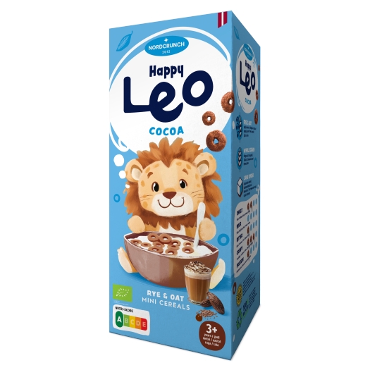 Cereální kroužky s kakaem Happy Leo BIO