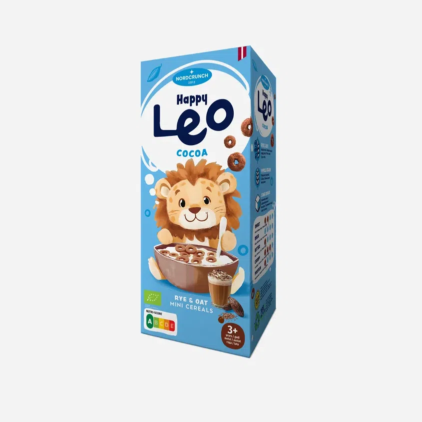 Cereální kroužky s kakaem Happy Leo BIO