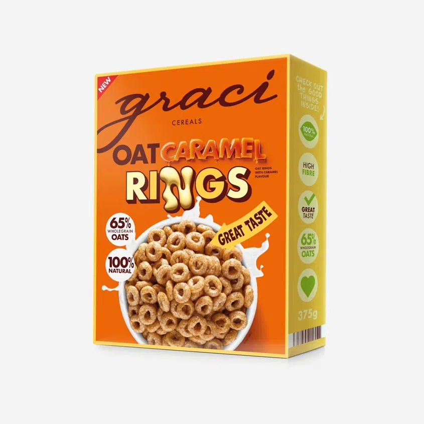 Cereální kroužky s karamelovou příchutí